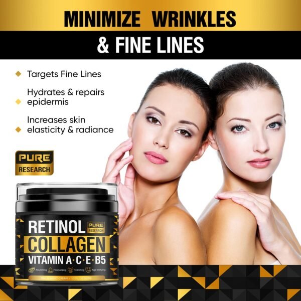 711BTc51JEL._SL1500_.jpg Retinol Face Cream – Natural Anti-Wrinkle Cream – Anti-Aging Facial Moisturizer with Collagen & Hyaluronic Acid - Hydrate, Renew and Protect Your Skin 1.7oz