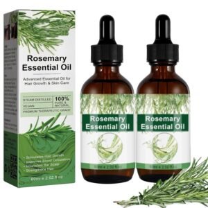 711E5F7xjEL._SL1500_.jpg Rosemary Oil for Hair Growth Organic, 100% Pure Rosemary Essential Oil for Hair Growth, Eyelashs, Eyebrows, Face, Skin Care, Body Massage, Nourishes The Scalp - 60ml / 2.11 oz (2 PCS)