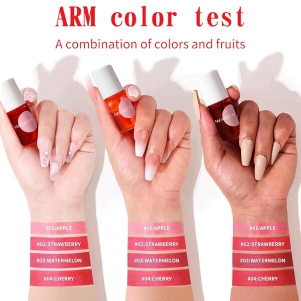 4 Colors Lip Tint Stain Set, Lip Stain Long Lasting Waterproof, Lightweight, Non-sticky, Transfer-Proof Lip Gloss, Matte Finish Korean Makeup, Multi-Use Lip and Cheek Tint