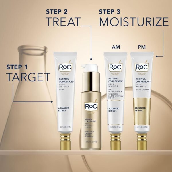 711LJ0OWWPL._SL1500_.jpg RoC Retinol Correxion Deep Wrinkle Facial Filler with Hyaluronic Acid & Retinol, Skin Care for Women and Men, 1 Fl Oz (Packaging May Vary)