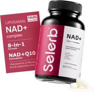 NAD Supplement Complex NMN Alternative - Liposomal NAD Resveratrol with β-NAD+, CoQ10, D-Ribose for Anti-Aging, Energy, Cellular Renewal and Radiant Skin Health - 60 Capsules