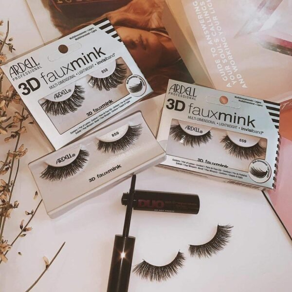 711Und5s1FL._SL1080_.jpg Ardell False Eyelashes 3D Faux Mink Lashes 859 - Lightweight Reusable Strip Lashes with Invisiband, Ultra-Fluffy Volume for a Natural Glam Look, 4 Pairs