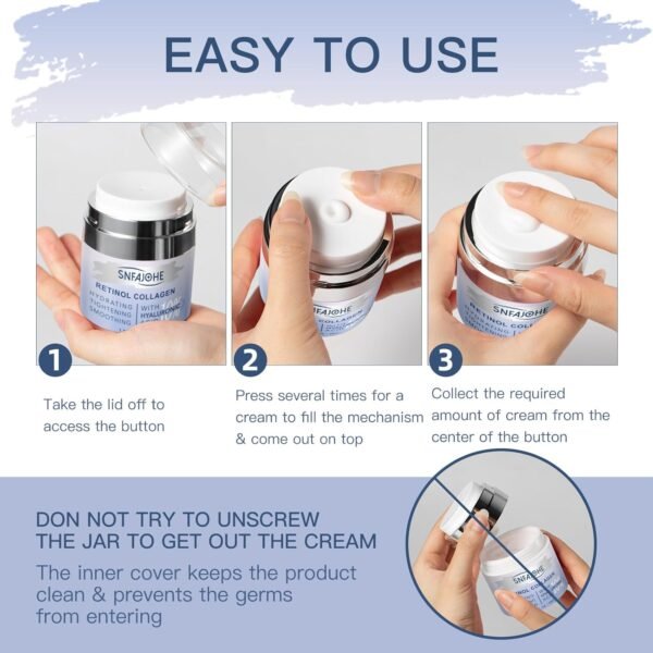 Instant Face Lift Cream with Retinol,Collagen & Hyaluronic Acid,Retinol Face Moisturizer for Wrinkles, Neck & Décolleté, Neck Firming Cream for Women & Men, 1.7 Fl Oz