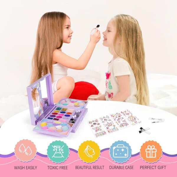 Kids Makeup Kit for Girls Real Washable Cosmetic 3+ Year Girl Birthday Gifts Pretend Play Toys for Girls 4-6, 6-8, 8-10 Non-Toxic