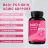 NAD Supplements for Women - with Nicotinamide Riboside & Resveratrol & CoQ10, 8-in-1 NAD+ Supplement for Anti-Aging, Boosts Cellular Energy, Focus- 90 Capsules