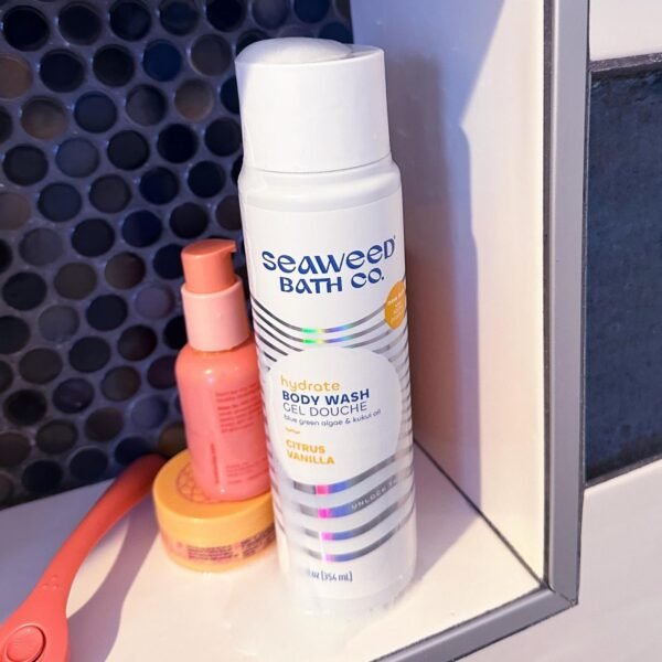 Seaweed Bath Co. Hydrate Body Wash, Citrus Vanilla Scent, 12 Ounce, Shower Gel for Men & Women, Vegan, Paraben Free, Sulfate Free, Cruelty Free