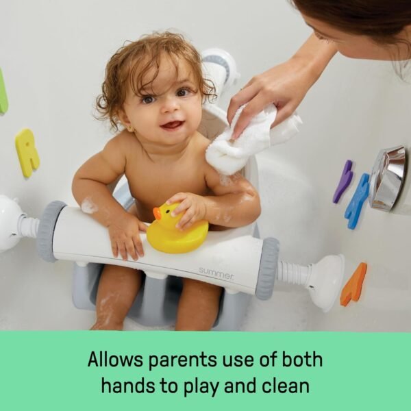 Summer by Ingenuity My Bath Seat for Sit-Up Baby Bathing, Sure & Secure Suction Cups, ASTM Safety Tested & Approved, Backrest for Assisted Sitting, Easy Setup & Storage, Pink
