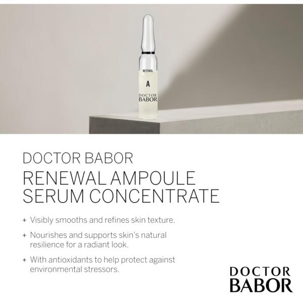 711tbpaNkL._SL1500_.jpg DOCTOR BABOR Renewal Ampoules, Serum Concentrate for Face, with Anti-Ageing Effect, Finer and Smoother Skin, Encapsulated Retinol with Bakuchiol and Tripeptide, Vegan Formula, 7 x 2 ml