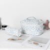711wsHo1NcL._AC_SL1500_.jpg Floral Makeup Bag, Quilted Makeup Bag Set, Cotton Cosmetic Bag, Flower Travel Toiletry Bag, Coquette Aesthetic Floral Toiletry Organizer Bag