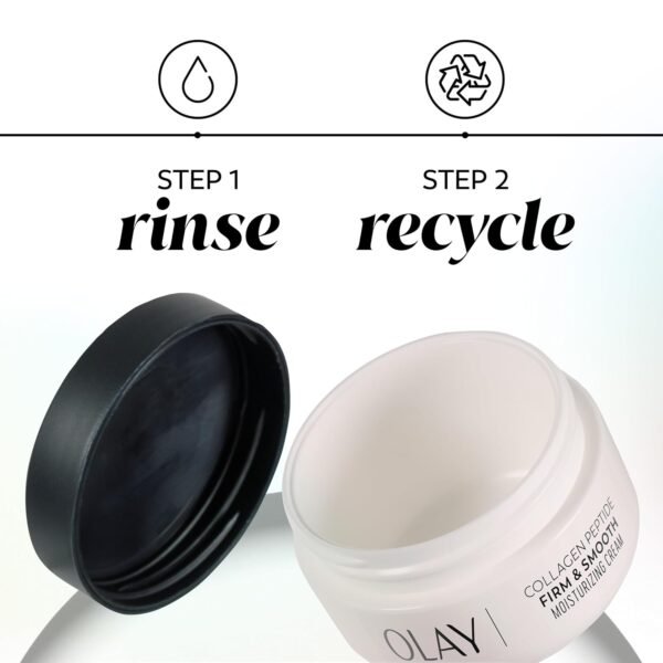 Olay Firm & Smooth Collagen Peptide Face Moisturizer, 2 oz Fragrance Free Firming Face Cream for Hydration and Skin Renewal, Recyclable Eco Jar Packaging