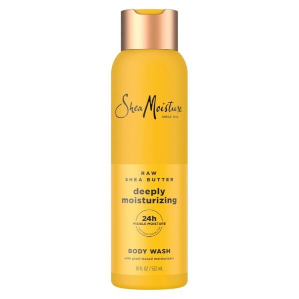 SheaMoisture Raw Shea Butter Body Wash Moisturize and Restore Deeply Moisturizing body wash for 24H Visible Moisture for Healthy, Glowing Skin 18 oz