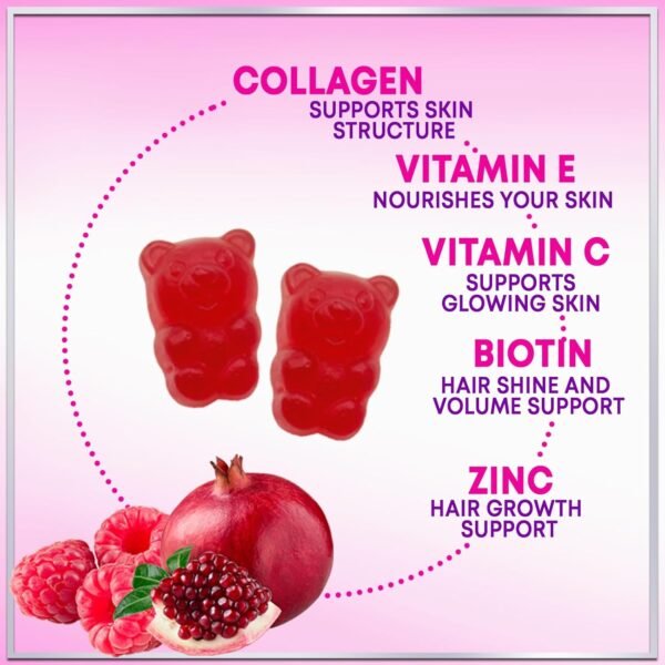 712G5DnDpcL._AC_SL1500_.jpg Collagen Peptide Gummies for Women with Biotin - Hydrolyzed Collagen for Hair, Skin, Nail, Bone Health & Joint Support - Extra Strength Best Peptides Supplement for Women & Men, Non-GMO - 60 Gummies