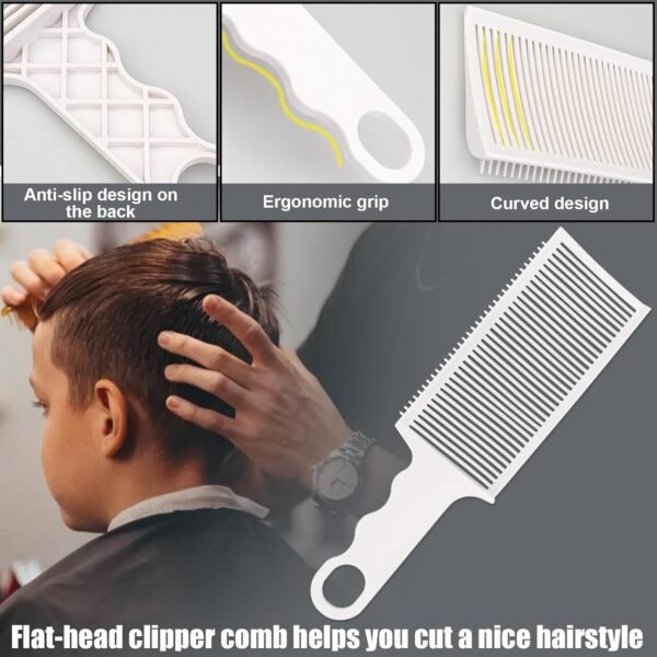 712IyYUkVtL._SL1500_.jpg Fade Hair Trimming Guide for Men Haircut, Adjustable Silicone Curved Haircut Band, Curved Positioning Comb and Flat Top Comb for Home DIY Haircuts, Self Haircut Kit Guide Salon Styling Tools