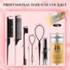 712XpLDT7zL._SL1500_.jpg Slick Back Hair Brush Wax Stick Set for Flyaways Stocking Stuffers for Kids Women Christmas/Birthday Gifts Hair Accessories for Women Girl Teen Girls Trendy Stuff, Hair Styling Tools Baby Hairs Gel