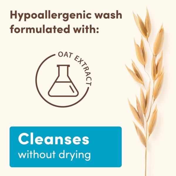 Aveeno Baby Daily Moisture Gentle Bath Wash & Shampoo with Natural Oat Extract, Hypoallergenic, Tear-Free & Paraben-Free Formula For Sensitive Hair & Skin, Lightly Scented, 33 fl. oz