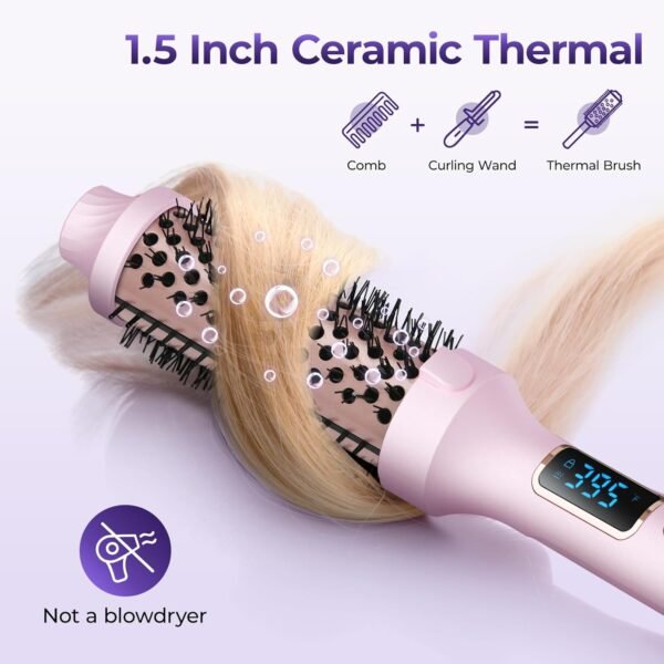 712mR-kPbQL._SL1500_.jpg PRITECH Thermal Brush 1.5 inch, Heated Round Brush Creates Blowout Look, Ionic Curling Iron Brushes with Adjustable temperature, Dual Voltage Hair Styling Tool