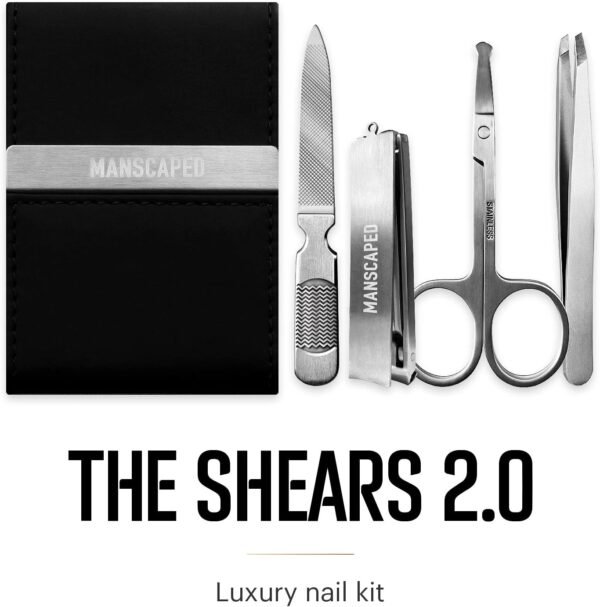 MANSCAPED® The Tool Box 4.0 Contains: The Lawn Mower® 4.0 Electric Trimmer, Weed Whacker® Nose & Ear Hair Trimmer, The Plow® 2.0, The Shears Four Piece Nail Kit, The Shed Toiletry Bag