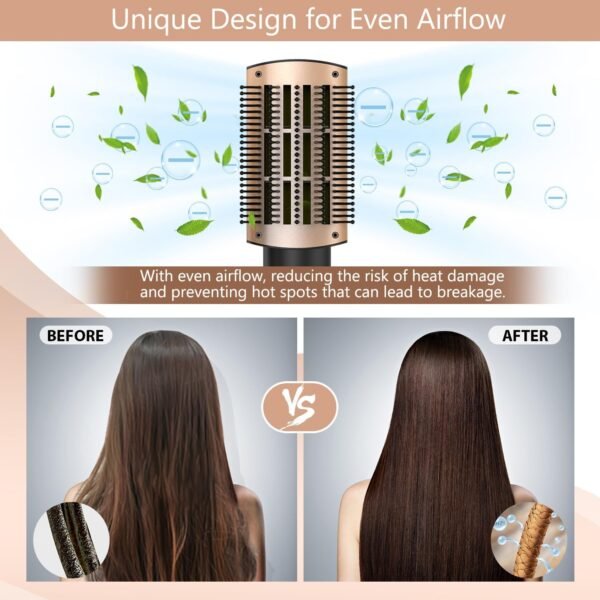 Hair Dryer Brush Blow Dryer Brush in One for Drying and Straightening, Volumizer Multi-Styler for All Hair Types, Frizz-Free Blowout Brush for Salon Quality