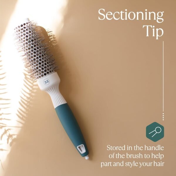 713J7WKXlnL._SL1500_.jpg Professional Round Brush for Blow Drying - Small Ceramic Ionic Thermal Barrel Brush for Sleek, Precise Heat Styling and Salon Blowout - Lightweight Round Hair Brush (Barrel 1.3 inch, Bristle 2 Inch)