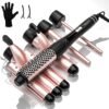 713JpupEq9L._AC_SL1500_.jpg Curling Iron Set 5 in 1,MAXT Curling Wand Set Interchangeable Triple Barrel Curling Iron and Curling Brush Ceramic Barrel Wand Curling Iron(0.35”-1.25”)