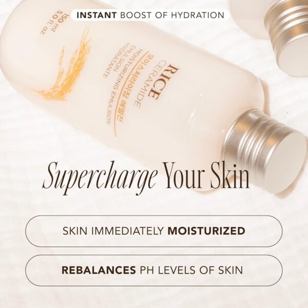 713JybvlLmL._SL1500_.jpg The Face Shop Rice Ceramide Moisturizing Emulsion - Rice Extract - Lightweight Face Moisturizer - Brightening - Hydrating Targets Dryness - Strengthens Skin Barrier - Face Lotion - Korean Skin Care