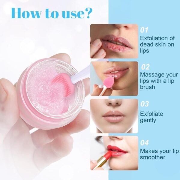 2pcs Silicone Lip Scrub Brush, Double-Sided Lip Exfoliator Brush for Dark Lips, Heart Shape Lip Scrubber Tool for Removing Dead Skin- Pink & Green