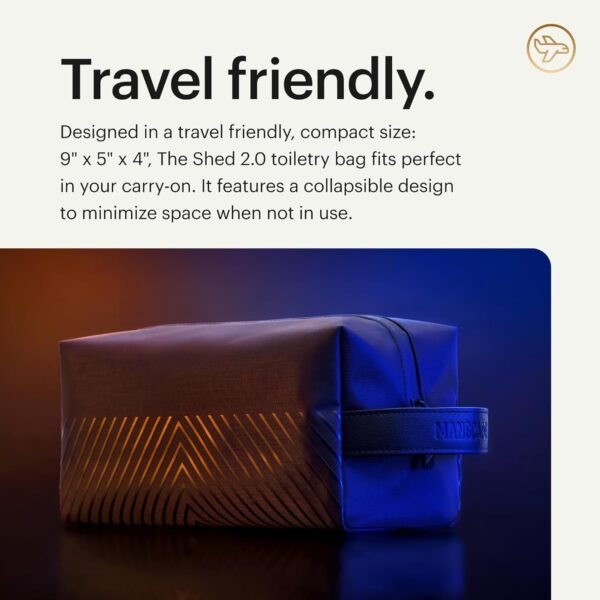 MANSCAPED® The Shed 2.0 Toiletry Bag, Premium Quality Men's Travel Bag, Stylish Organization and Hassle-Free On-The-Go Dopp Kit, Water-Resistant to Protect Your Grooming Tools & Accessories