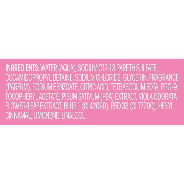 Suave Moisturizing Body Wash, with Sweet Pea Violet and Vitamin E Extract, No Parabens, No Phtahaltes, 18 Fl Oz (Pack of 6)