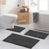 Bathroom Rugs Set Non Slip 3 Piece Bath Mat Washable Chenille Bath Rugs with PVC Backing Bath Carpet,Absorbent Bathroom Mats with Toilet Rug,Bath Mats for Bathroom,Bedroom, Kitchen,Tub,Home Decor