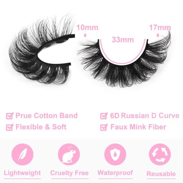713mw7sKCpL._SL1500_.jpg Mink Lashes Wispy 6D False Eyelashes 17mm Volume Cat Eye Lashes that Look Like Extensions Strip Lashes Pack