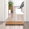 Bamboo Wooden Bath Floor Mat for Luxury Shower - Non-Slip Bathroom Waterproof Carpet for Indoor or Outdoor Use (Walnut)