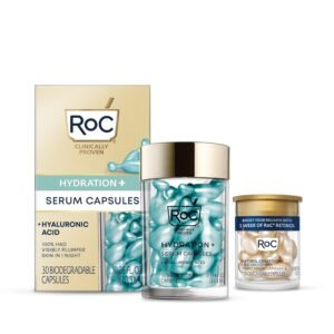 714BZ-FSxrL._SL1500_.jpg RoC Multi Correxion Hyaluronic Acid Night Serum Capsules (30 CT) for intense hydration + RoC Retinol Capsules (7 CT), Skin Care Routine, Anti-Aging Skin Care Wrinkle Treatment for Women and Men