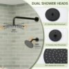 CASAINC 4 Functions Shower Faucet Set Wall Mounted Rainfall Shower System with 10" & 6" Dual Showerheads,Handheld and Bathtub Spout, Matte Black