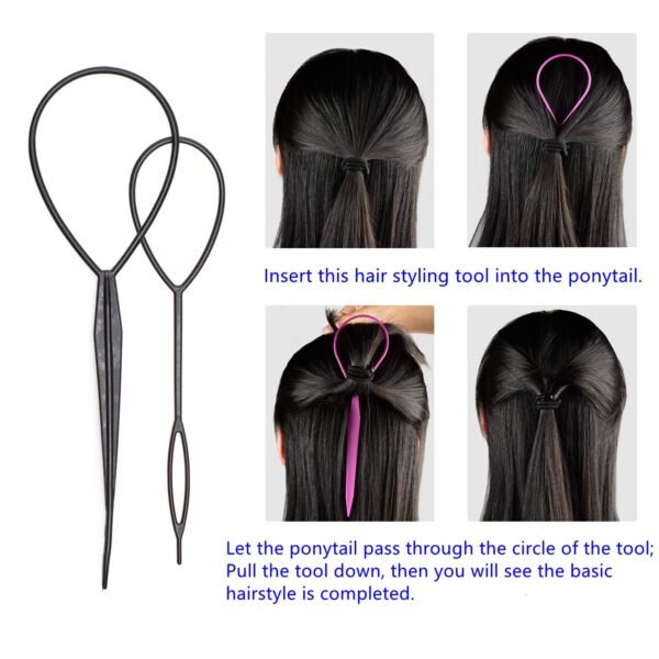 714SDuyx0GL._SL1500_.jpg Hair Bun Maker Ponytail Makers, Hair Design Styling Tool Set Hair Braiding Tools, Topsy Tail Hair Styling Tool, Topsy Hair Tail Tool with Hair Combs, Hair Twist Styling Kit French Twist Braiding