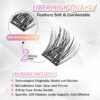 Self Adhesive Eyelashes, 156 Pcs Self Adhesive Eyelash Clusters, No Glue Needed, Invisible 2-Strip Tape - Longer Lasting, No Sticky Residue Pre Glued Eyelashes (Volume-Mixed)