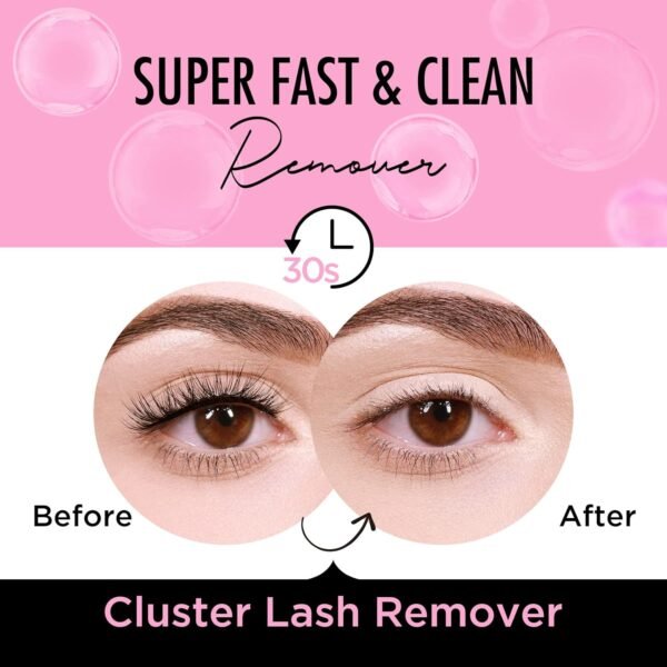 BEPHOLAN Cluster Lash Glue Remover 100ml, DIY Eyelash Extension Remover, Bond & Seal Adhesive Self Use, for Sensitive Eyes, Eye Makeup & Mascara Remover