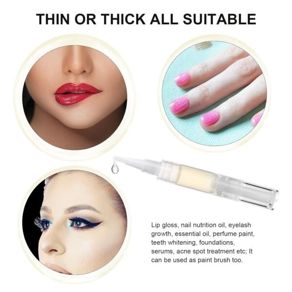 714c6KhcpPS._SL1500_.jpg 5 pack 5ml Transparent Twist Pen for Cuticle Oil Applicator, Empty Nail Oil Pen with Brush Tip, Eyelash Growth Liquid Tube, Cosmetic Lip Gloss Container (5x)
