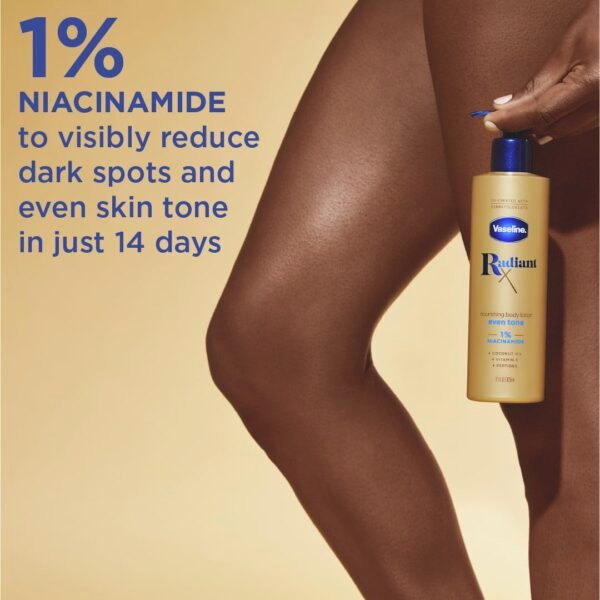 Vaseline Radiant X Even Tone Nourishing Body Lotion With 1% Niacinamide, Coconut Oil, Vitamin C, & Peptides 11 oz