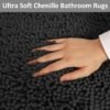 Bathroom Rugs Set Non Slip 3 Piece Bath Mat Washable Chenille Bath Rugs with PVC Backing Bath Carpet,Absorbent Bathroom Mats with Toilet Rug,Bath Mats for Bathroom,Bedroom, Kitchen,Tub,Home Decor