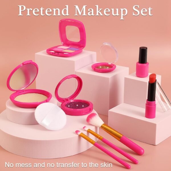 Pretend Makeup Kit for Toddlers Girls Toys Age 3 4 5 6 7 8 Years Old Gifts, Fake Play Makeup Set for Kids Toy 3-5 4-6, Unicorn Princess Little Girl Purse with Make up