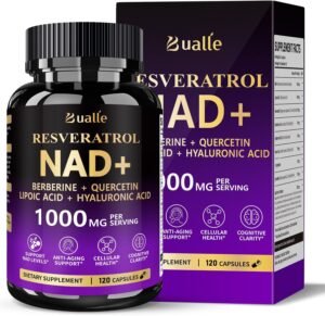 NAD Supplement, Liposomal NAD Resveratrol Supplement Contains Berberine , Alpha Lipoic Acid ,Hyaluronic Acid & Quercetin - Support Anti-Aging, Longevity, Cellular Energy, NMN Alternative -120 Capsules