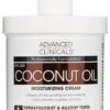 Advanced Clinicals Coconut Oil Body Cream For Women & Men | Hydrating Coconut Lotion For Extremely Dry Skin | Visible Anti Aging Body Butter Skin Care Balm Moisturizer For Hand, Heel, Feet, 16 Ounce