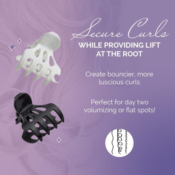 714ozMyrseL._SL1500_.jpg Curl Keeper Claw Clips for Thick & Thin Hair, Roller Jaw Clamps (12-Pack) - Wide Teeth Medium Hair Clips for Women Supports & Creates Volume - Hair Styling Accessories are Lightweight & Easy to Clean