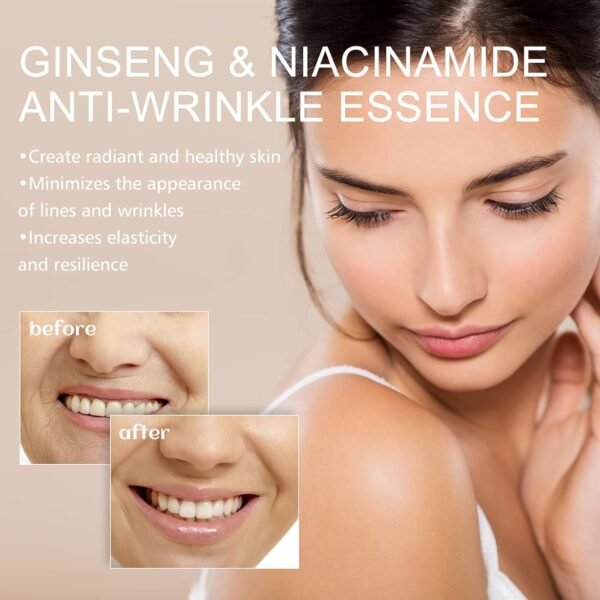 3PCS Ginseng Anti Wrinkle Serum, Ginseng Polypeptide Anti-Ageing Essence, Korean Ginseng Essential Oil Tighten Moisturizing Smooth Skin Reduce Fine Lines, Ginseng Extract Liquid, 3.4 OZ