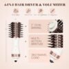 Travel Blow Dryer Brush in one, Dual Voltage Mini Hot Air Brush, Hair Trends Nano Titanium 2 Inch One Step Hair Dryer and Styler Volumizer Oval Shape
