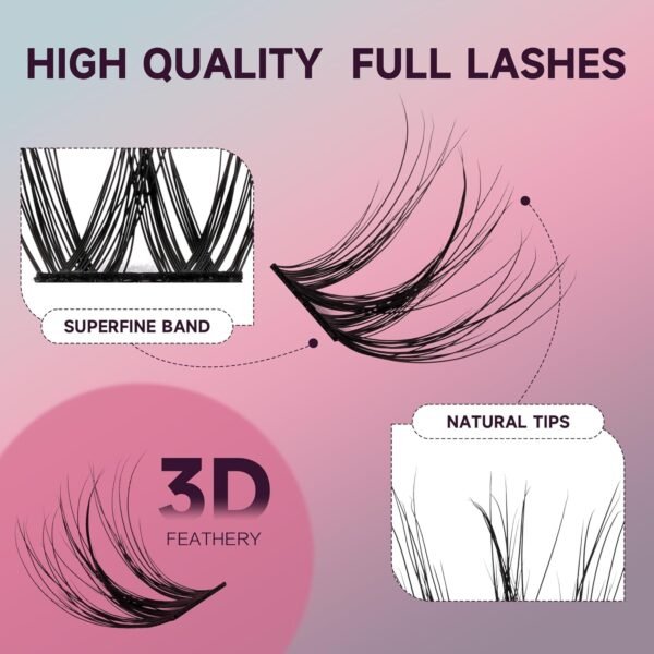 714vdcXtFrL._SL1500_.jpg Cluster Lashes, Mink Fake Eyelashes 3D Volume Lashes, 144 Pcs Natural Eyelashes Mixed 8-18mm, DIY Cluster Eyelash Extensions at Home, D Curl Lash Clusters Soft & Lightweight (Dreamy)