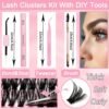 71537XHnmeL._SL1500_.jpg Lash Clusters Kit, 640 Pcs Eyelashes Clusters Extensions Kit 9-16mm Individual Lashes D Curl Flufffy Wispy False Eyelashes Thin Band, with Bond Seal Tweezers Brush DIY (30D+40D+50D+60D Kit 9-16mm)