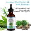 7154zfm-q5L._SL1500_.jpg Organic Castor Oil, Pure Natural Jamaican Black Castor Oil Infused with Rosemary, Cold Pressed Glass Bottles, Boost Hair Growth for Thicker, Fuller Hair, Eyelashes & Eyebrows 2.02 fl oz