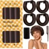 7159K9BjaqL._AC_SL1500_.jpg Satin Heatless Hair Curler, 16 Piece Set, Overnight Heatless Curls, Not easy to slip Heatless Curling Rod You Can Sleep In, Soft Silk DIY Hair Styling Tools Kit, Silk Bonnet for Sleeping-Brown
