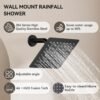 Shower System Matte Black Shower Faucet Set,Bostingner Four Modes Shower Faucet with 2 in 1 Handheld,Ceiling Mount 10 Inch Shower Head with 6 Inch Shower Head, 4Pcs Body Jets With Dual Head Shower Set